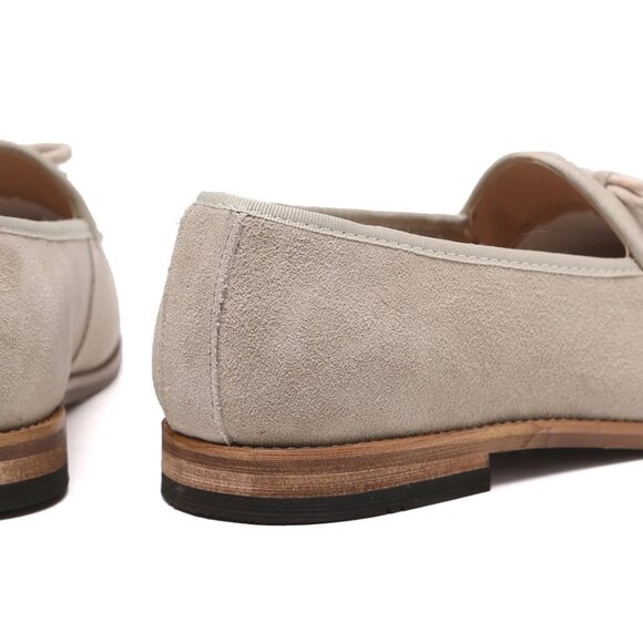 Santimon Men's US 7 - 12.5 Beige Casual Bow Loafers Flats Slip On Casual Shoes - Picture 8 of 12